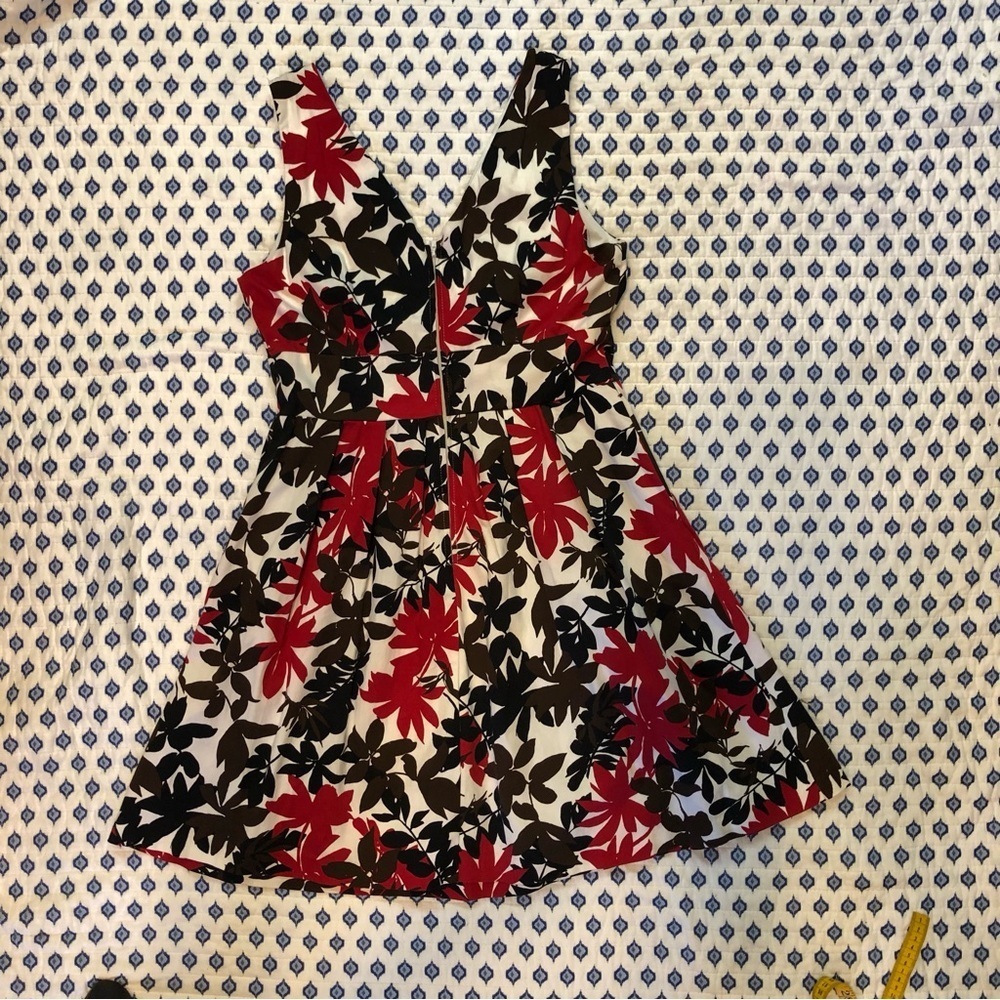 Black Red and white Fit and flare dress sleeveless Dress Corey P